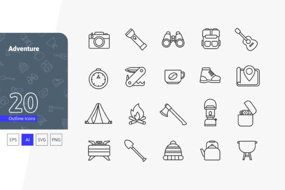 Adventure Icons for Crafting and Design