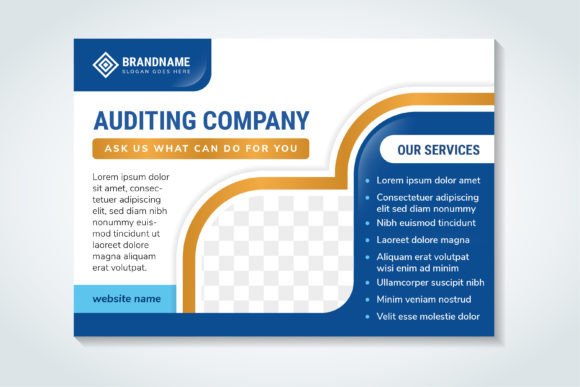 Auditing Company Horizontal Banner for Print Templates and Graphics