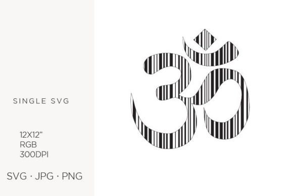 Barcode OM Symbol Vector Graphics for Handmade Creations