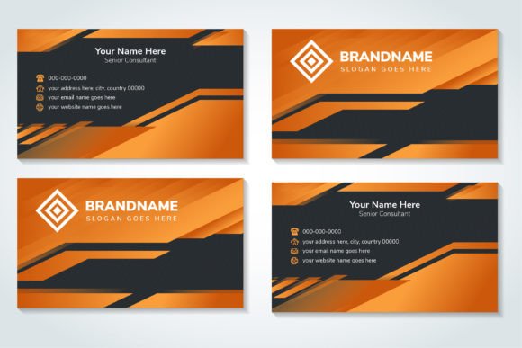 Diagonal Business Card Orange: A Graphic Print Template for Creative Projects