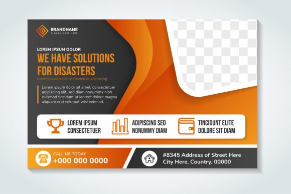Disaster Horizontal Flyer Graphics for Print Templates