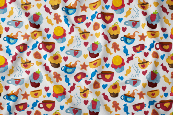 Drinks and Sweets Seamless Pattern for Graphics and Patterns