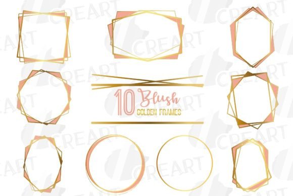 Elegant Geo Blush and Gold Frames Border Review