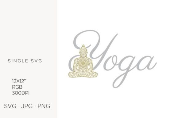 Golden Buddha and Word Yoga Graphics for Handmade Creations