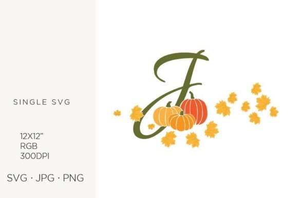 J Letter Autumn Graphics for Icons and Seasonal Design
