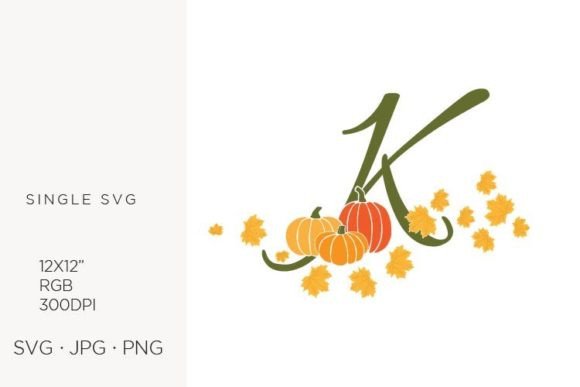 K Letter Autumn Graphics for Handmade Creations
