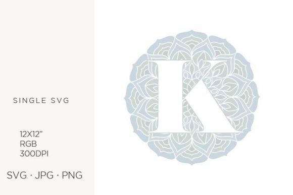 Mandala Monogram Letter K Graphics for Icons and Digital Use