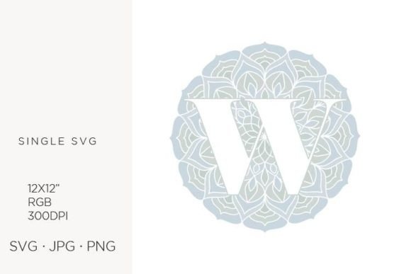 Mandala Monogram Letter W Graphics for Icons and Editorial Use