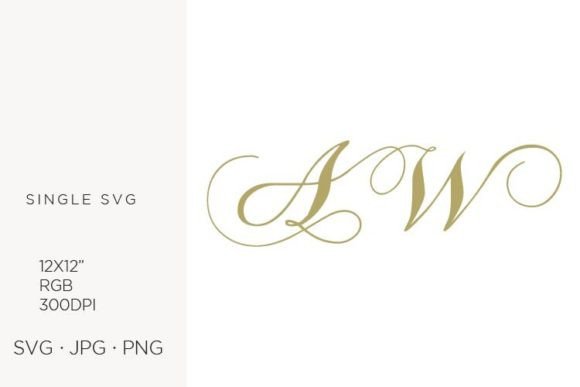 Monogram Letter A and W Graphics for Handmade Creations