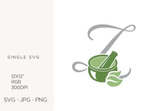 Mortar and Pestle, Spice and Letter Z Graphics