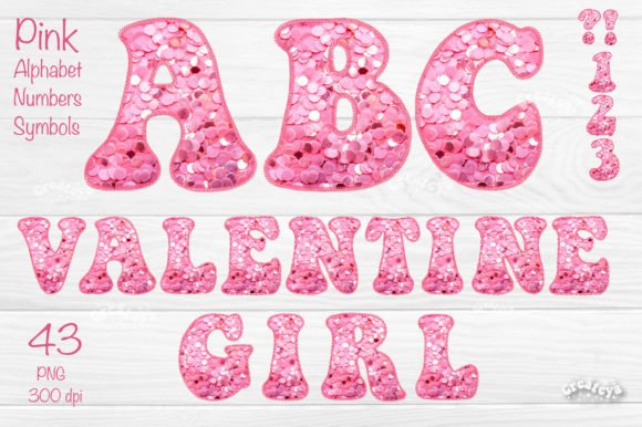 Pink Valentine Alphabet PNG Letters for Crafts and Graphics