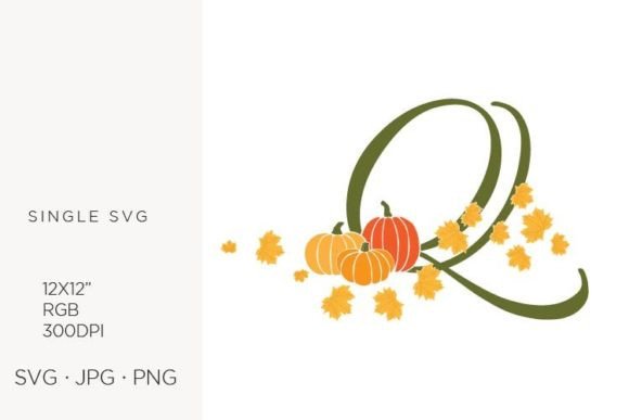 Q Letter Autumn Graphic for Branding and Marketing