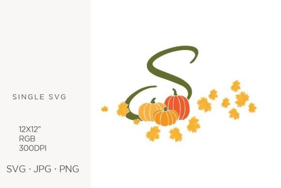 S Letter Autumn Graphics for Blog and Website Design