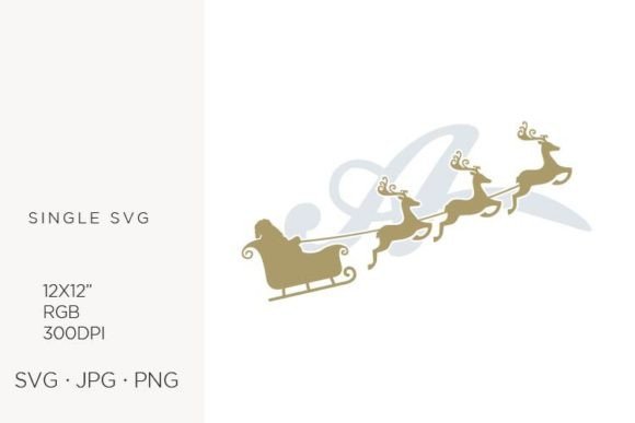 Santa Claus Sky Sledge Embroidery Design