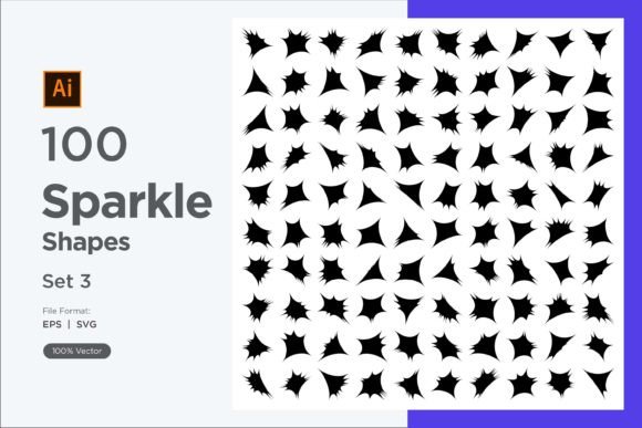 Sparkle Shape Symbol Sign V1-100-3 for Modern Graphics