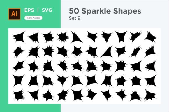 Sparkle Shape Symbol Sign V1-50-10 for Branding and Decorative Graphics