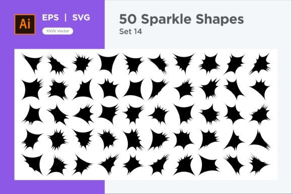 Sparkle Shape Symbol Sign V1-50-14 for Graphics and Decorative Elements