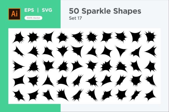 Sparkle Shape Symbol Sign V1-50-17 for Graphics and Decorative Elements