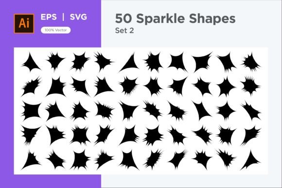 Sparkle Shape Symbol Sign V1 -50-2 for Graphics and Decorative Elements