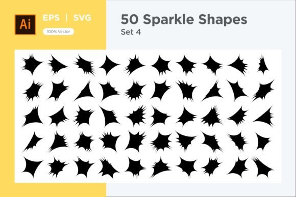 Sparkle Shape Symbol Sign V1 -50-4 for Modern Graphics and Decorative Elements