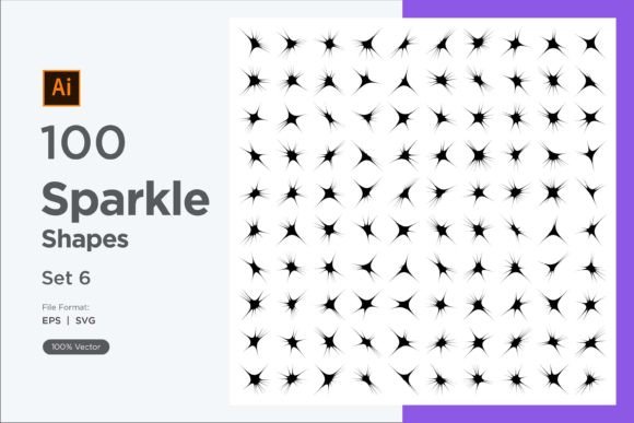 Sparkle Shape Symbol Sign V2-100 -6 for Decorative Graphics