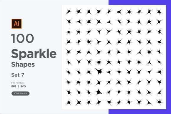 Sparkle Shape Symbol Sign V2-100 -7 for Decorative Graphics
