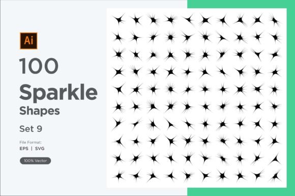 Sparkle Shape Symbol Sign V2-100 -9 for Decorative Graphics