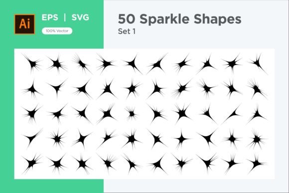 Sparkle Shape Symbol Sign V2-50 -1 for Decorative Graphics