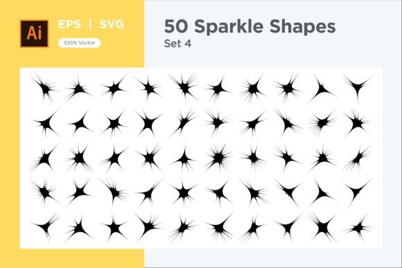 Sparkle Shape Symbol Sign V2-50 -4 for Graphics and Decorative Elements