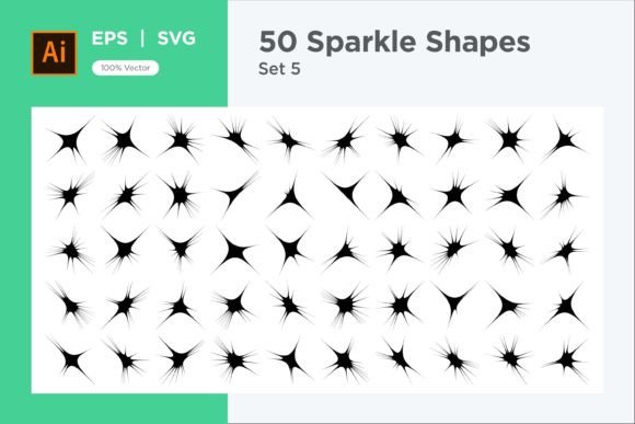 Sparkle Shape Symbol Sign V2-50 -5 Graphics for Decorative Elements