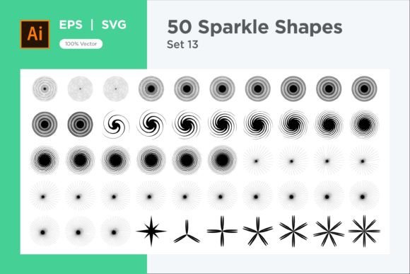 Sparkle Shape Symbol Sign V3-50 -13 for Local Business Graphics