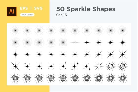 Sparkle Shape Symbol Sign V3-50 -16 for Branding and Decorative Graphics