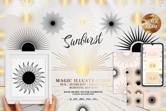 Sunbursts Collection SVG for Crafts and Graphics