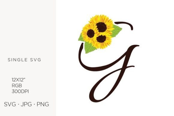Sunflowers Letter G Graphics for Icons and Design