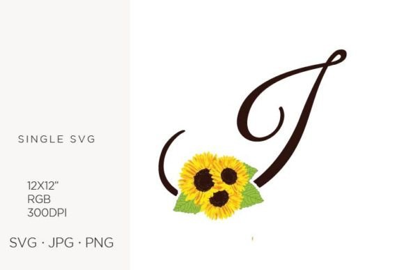 Sunflowers Letter I Graphics and Icons