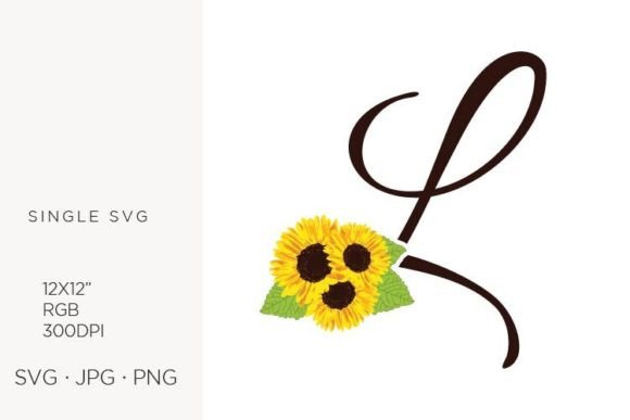 Sunflowers Letter L Graphics for Branding and Icons