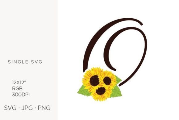 Sunflowers Letter O Graphics for Icons and Design