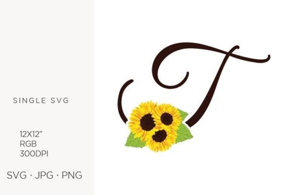 Sunflowers Letter T Graphics for Modern Web Design