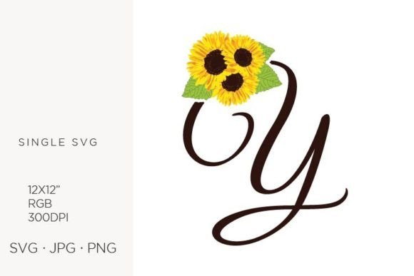 Sunflowers Letter Y Graphics for Local Branding