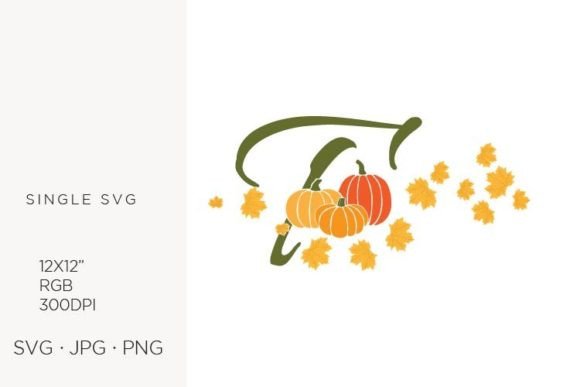 T Letter Autumn Graphics for Handmade Creations