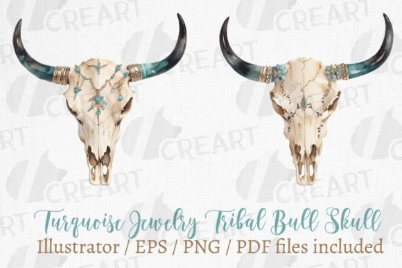 Turquoise Jewelry Boho Tribal Bull Skull