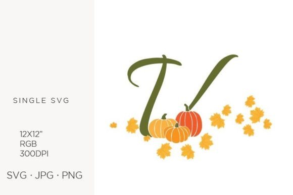 V Letter Autumn Graphics for Blog and Website Use