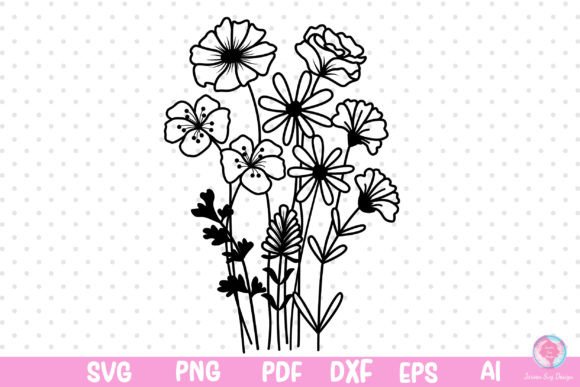 Wildflower Svg for Print Templates and Graphics